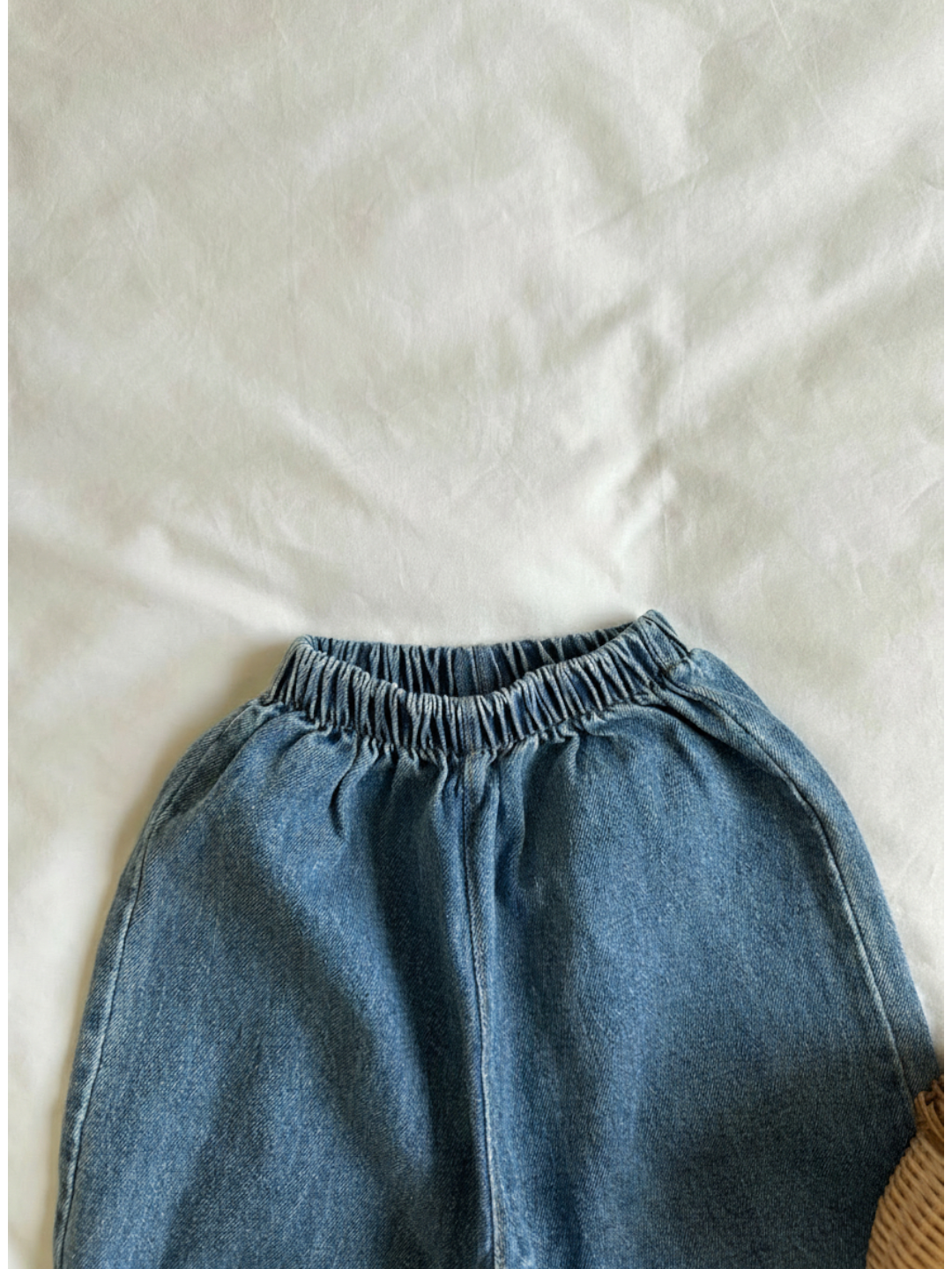 Denim Elastic Cuffed Pants