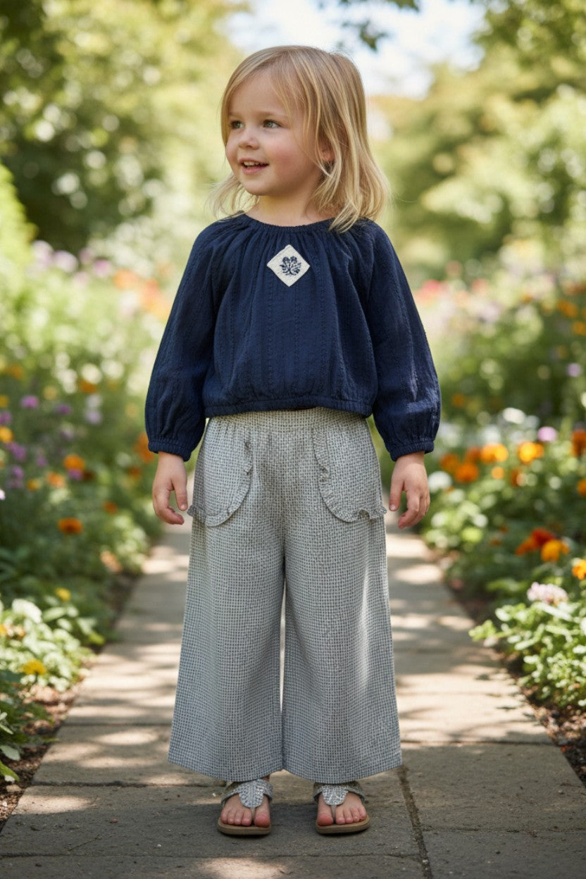 Midnight Bloom Toddler Blouse